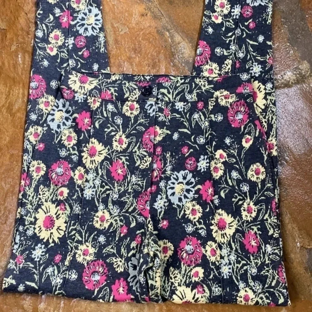 Free People Floral Knit Ponte Skinny Pants 6 - Picture 2 of 12